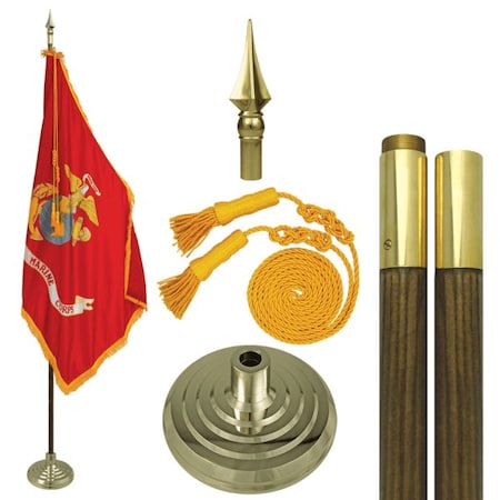 Global Flags Unlimited US Marine Corps Indoor Flag Set 3'x5' 8' 203897